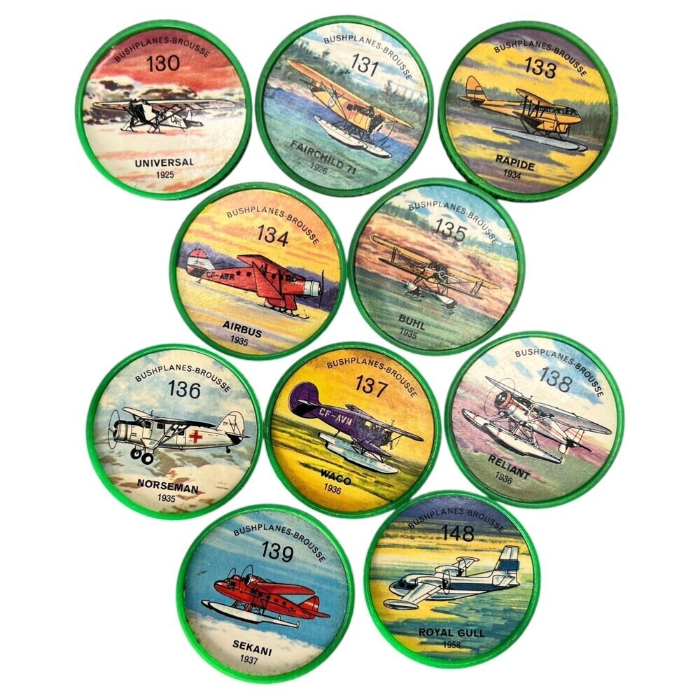 Jell-O Hostess Picture Wheel Flight Airplane 10pc Random Bundle Bushplanes Green